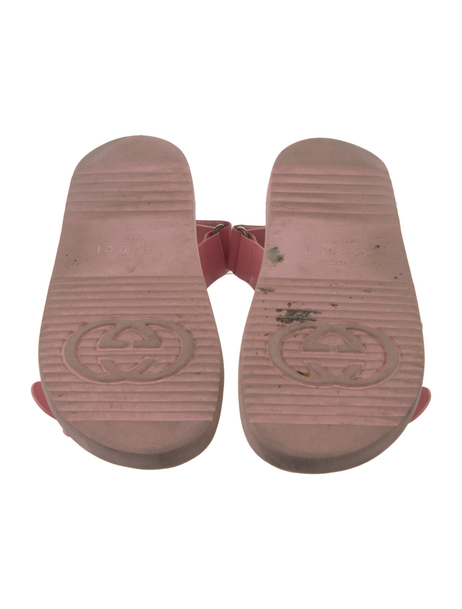Gucci Double G Logo Rubber Slingback Sandals